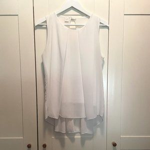 Twik White Sleeveless Tiered Blouse, Size XL